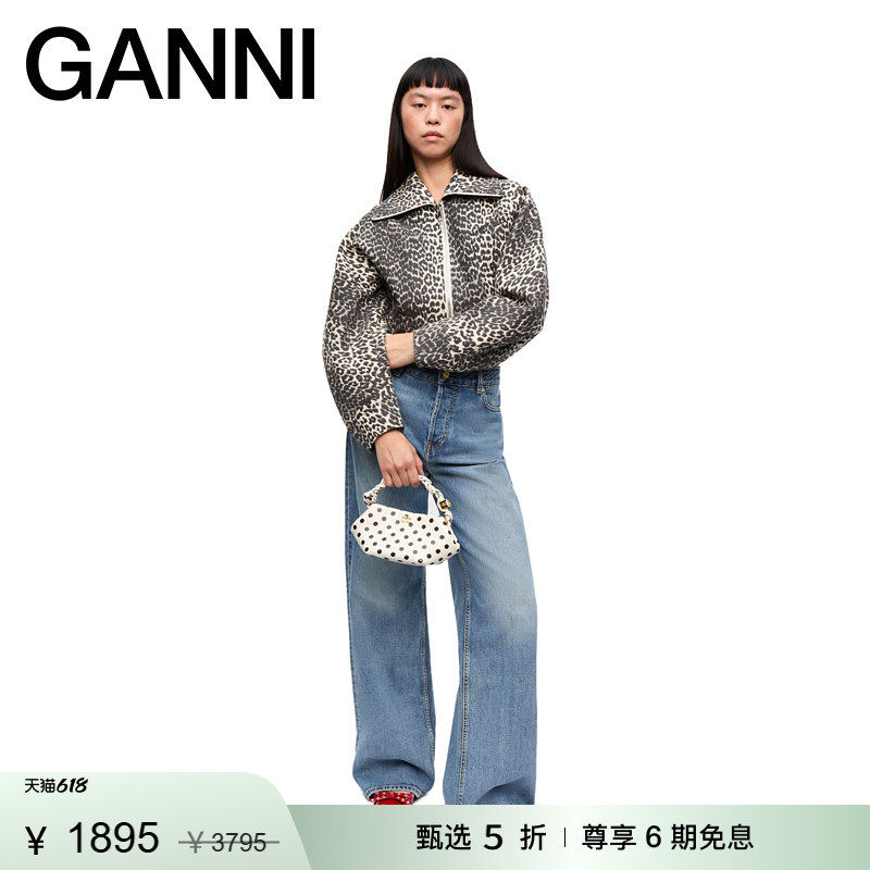 【惊喜首降】GANNI女装 复古豹纹宽松大衣时尚夹克外套 W0235943