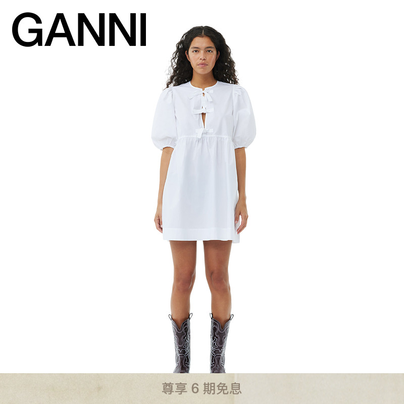 约会连衣裙棉GANNI娃娃裙系带