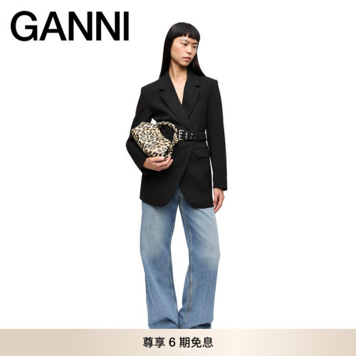 GANNI女装 早秋简约百搭腰带舒适修身极简休闲西装外套 W0618099