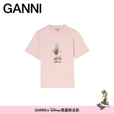 【GANNI x Disney】黛丝印花趣味休闲短袖T恤上衣A1050103868