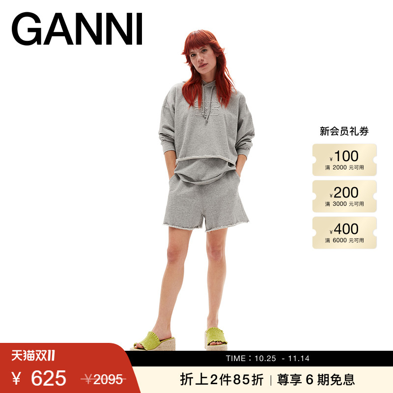 全新蝴蝶连帽衫GANNI廓形格雷系
