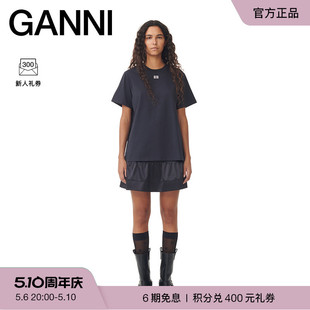 GANNI女装 T3953252 T恤衫 蝴蝶logo印花简约圆领纯棉短袖