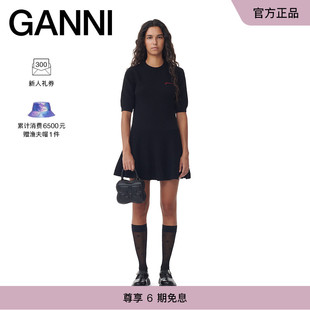 logo羊毛混纺气质针织短裙连衣裙K2118099 GANNI女装