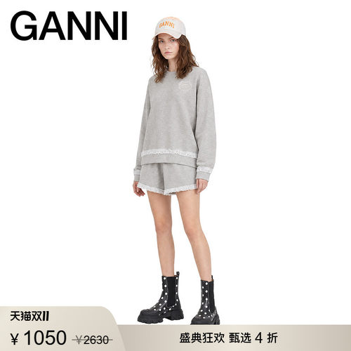【甄选折扣】GANNI女装 百搭慵懒卫衣休闲风长袖T恤 A1060070920