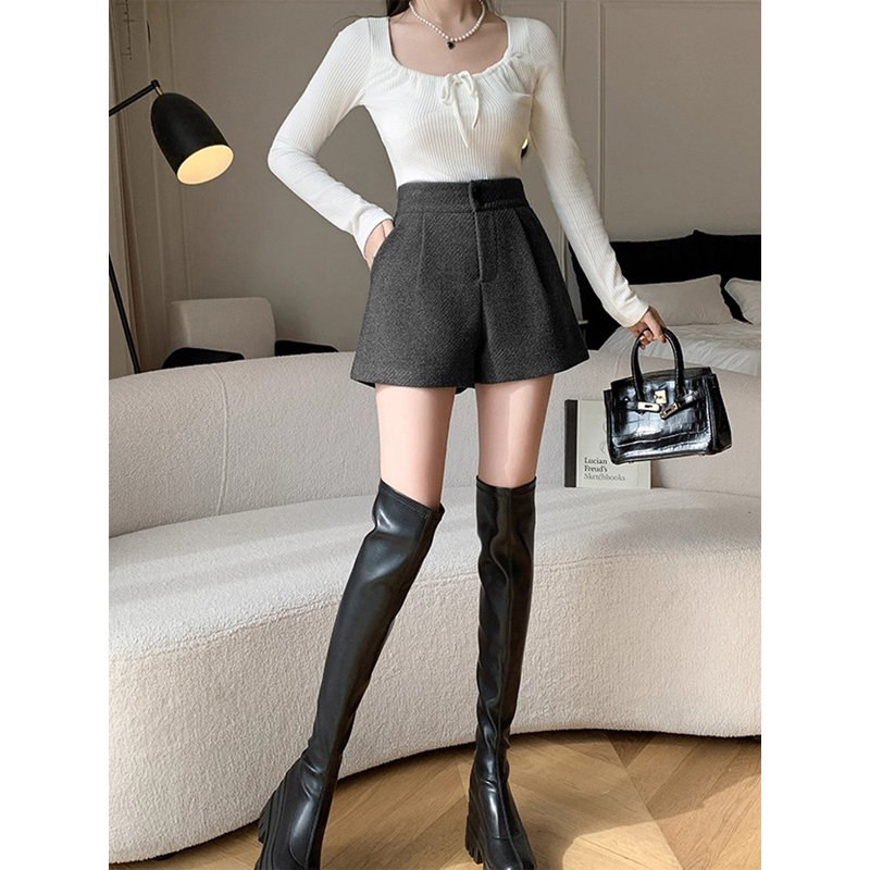 高腰小个子宽松舒适阔腿打底靴裤