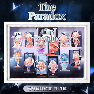 泡泡玛特SKULLPANDA进退之门系列手办sp盲盒场景收纳展示盒相框