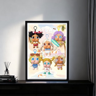 On度假系列搪胶毛绒盲盒展示盒 Mode 适用于哭娃CRYBABY Vacation