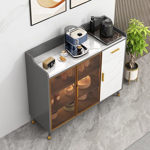 轻奢收纳储物岩板餐边柜靠墙一体