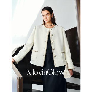 手工织带短箱香风外套 羊毛亮丝编织粗花呢 MovinGlow｜Fair Lady