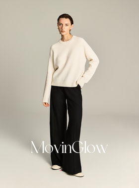 MovinGlow｜惬意空间 奢级高克重康赛妮100羊绒 基础圆领宽松毛衣