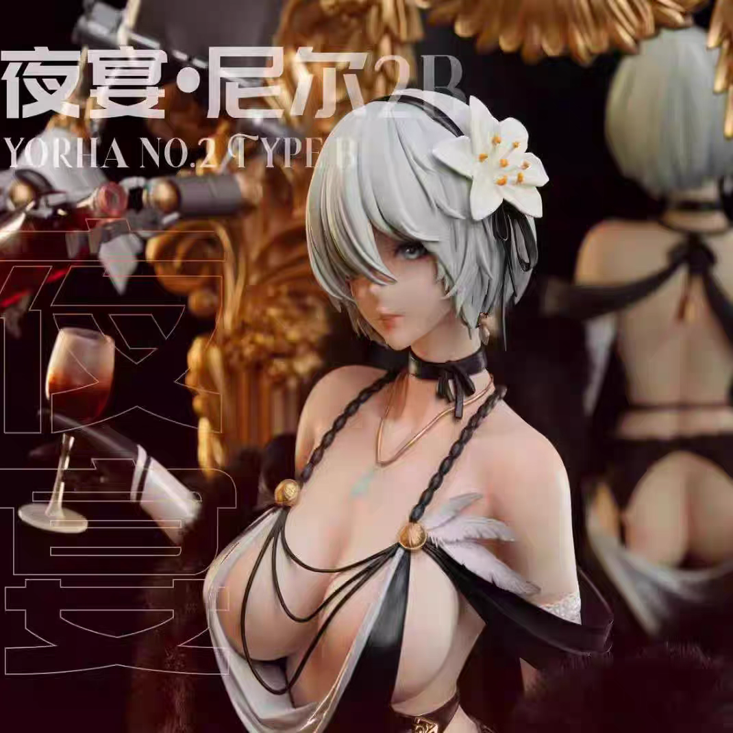 尼尔机械纪元夜宴-2B手办模型摆件二次元gk动漫美少女雕像周边