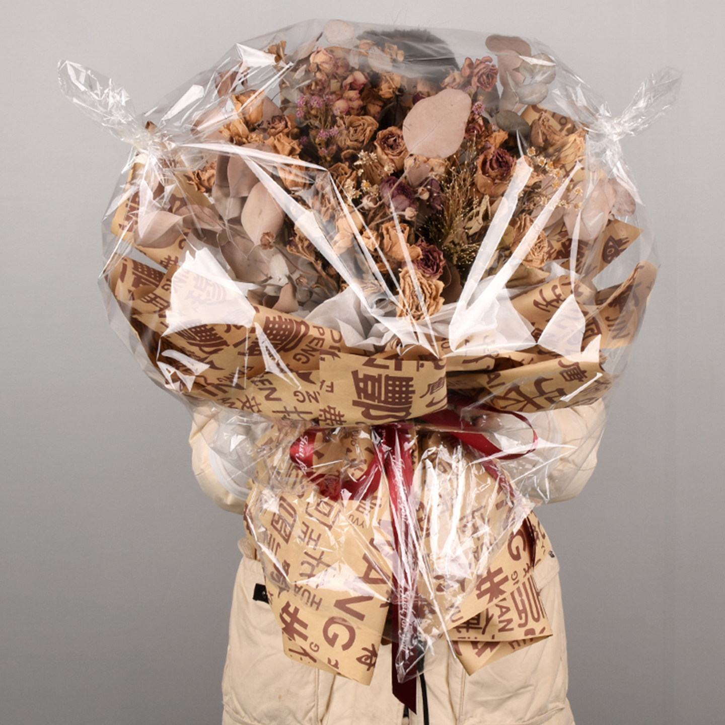 花束防尘袋防水透明玻璃纸opp袋子花店花篮配送鲜花包装资材