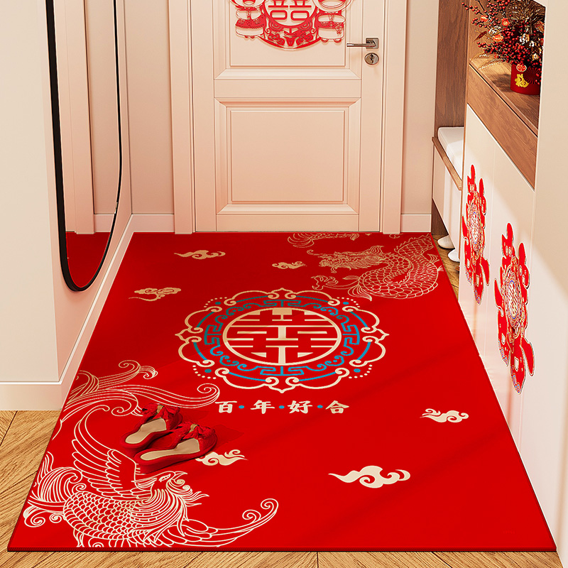 结婚喜庆入户门地垫竖版防滑脚垫