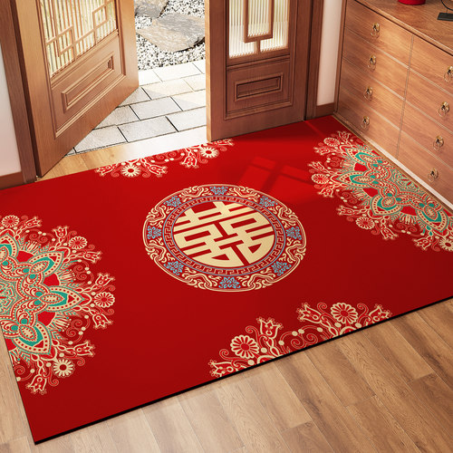 结婚硅藻泥地垫入户门喜庆进门