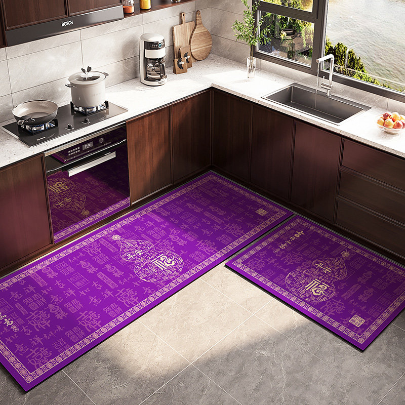 紫色风水厨房专用地垫硅藻泥吸水吸油防滑家用脚垫l型可清洗地毯,居家布艺,厨房地垫,淘宝优惠券,粉丝福利购,淘宝优惠卷