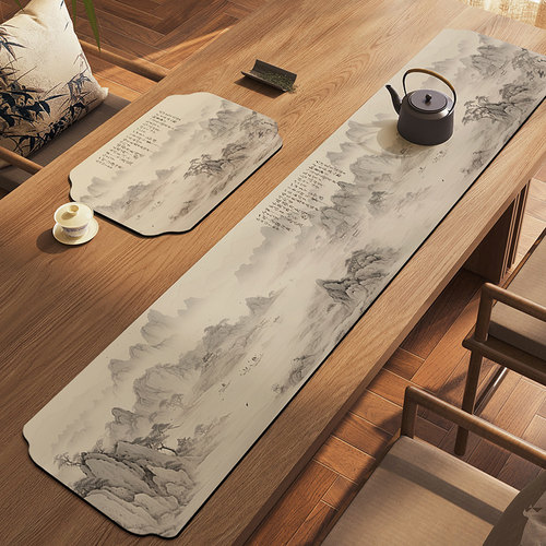 异形长条桌旗茶席中式禅意干泡台