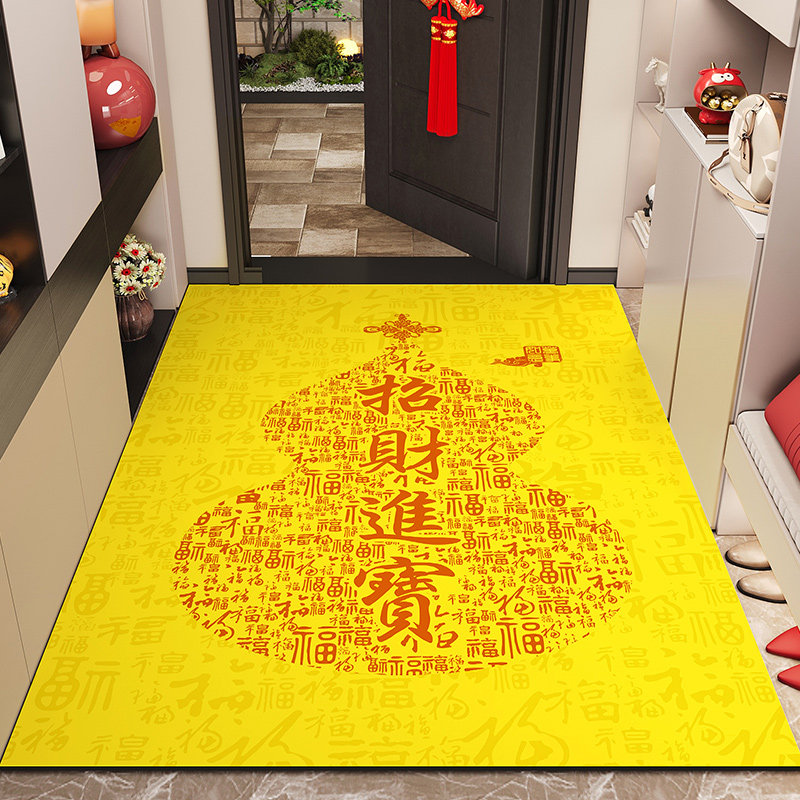 金色葫芦硅藻泥地垫入户门进门口防滑脚垫家用风水门垫子黄色地毯,居家布艺,入户地垫,淘宝优惠券,粉丝福利购,淘宝优惠卷