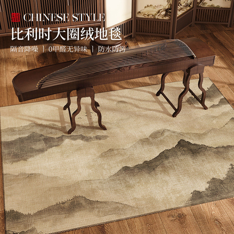 中式钢琴地垫专用隔音垫消音减震古筝地毯家用客厅加厚防滑脚垫