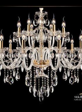 工厂欧式水晶吊灯美式客厅灯简约现代卧室餐厅灯具大气别墅灯