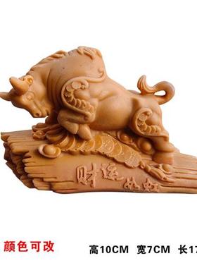 玻璃钢开荒牛雕塑铸铜华尔街牛仿铜牛拉犁树脂拓荒牛招财摆件风水