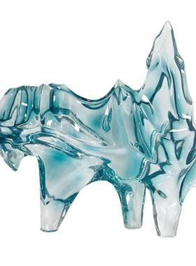 抽象艺术装饰家居摆件售楼处酒店大堂玄关雕塑会所大厅透明工艺品