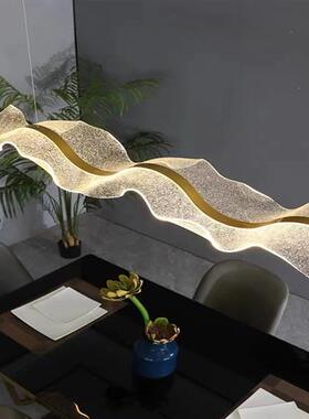 装饰茶室酒店亚克力吊灯餐厅收银台新中式丝绸长条飘带大厅吊灯