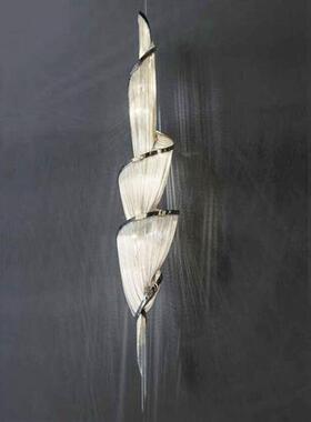 后现代流苏灯创意奢华别墅工程灯复式楼楼梯间客厅铝链流苏吊灯具