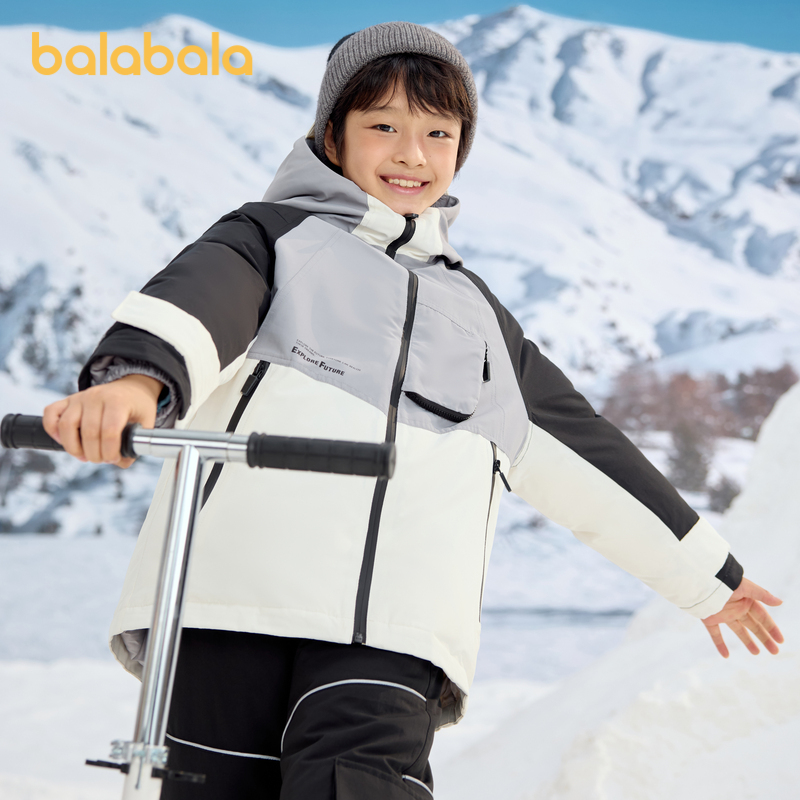 巴拉巴拉羽绒服男童中长款外套冬