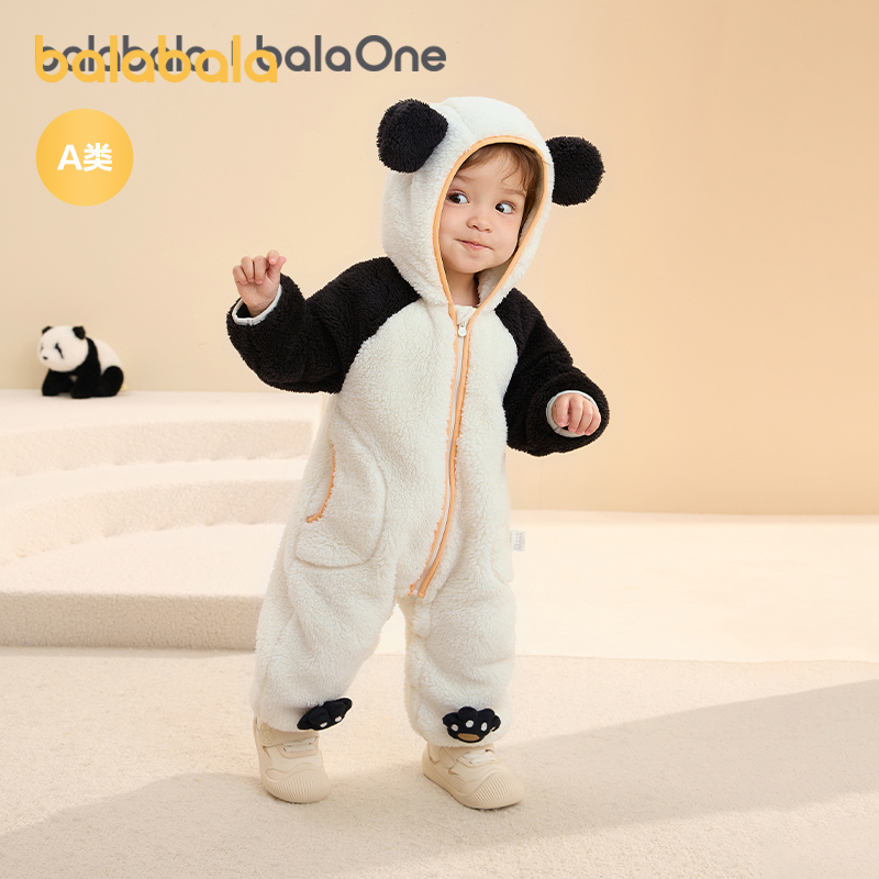 巴拉巴拉balaOne宝宝连体衣绒感