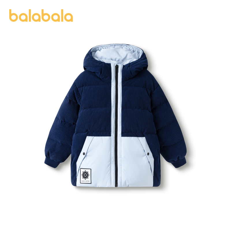 巴拉巴拉羽绒服男童拼接外套保暖