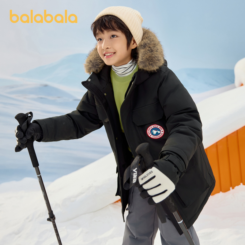 巴拉巴拉羽绒服男女童加厚外套冬