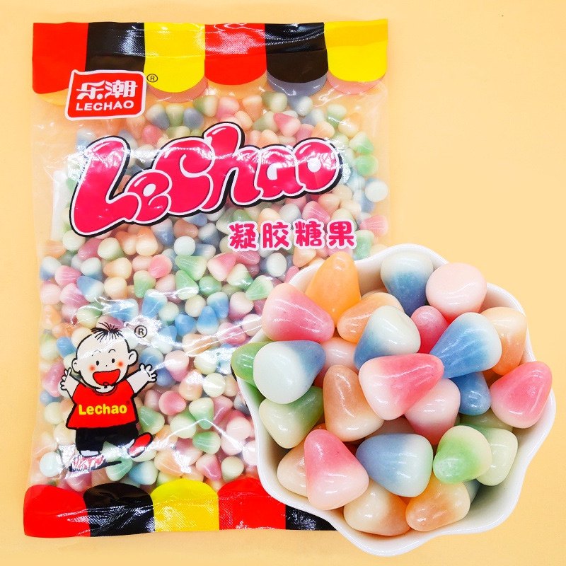 乐潮小钉仔软糖脆皮水果口味彩色网红爆款休闲零食儿童批发1kg