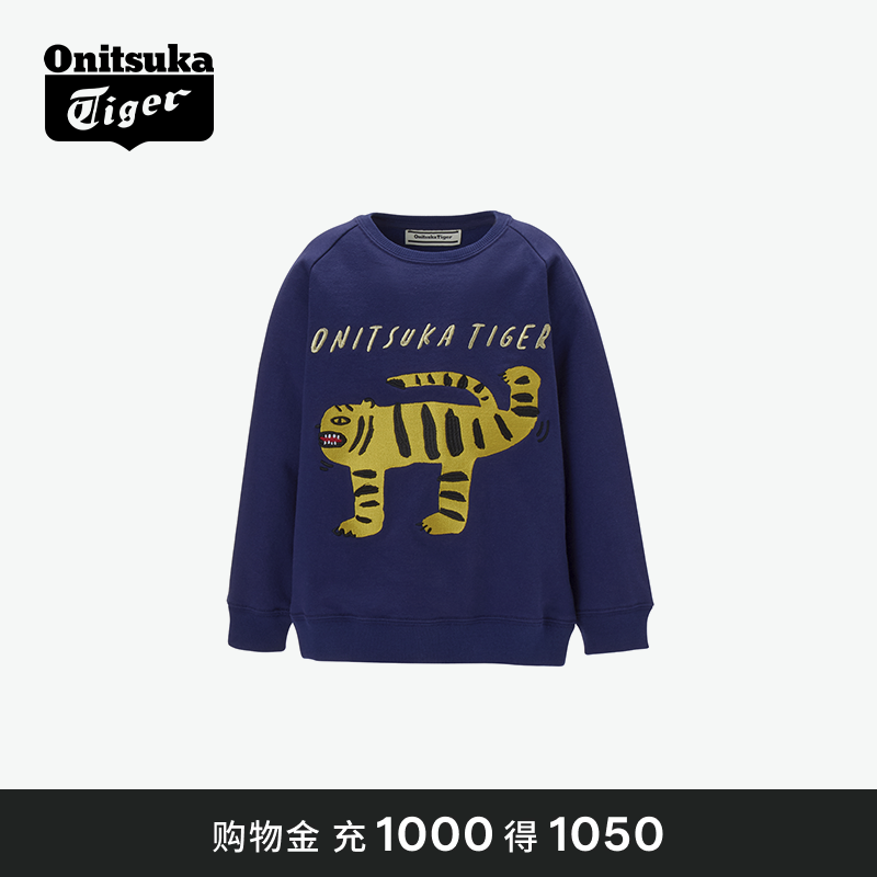 Onitsuka Tiger鬼塚虎KIDS SWEAT TOP儿童圆领卫衣