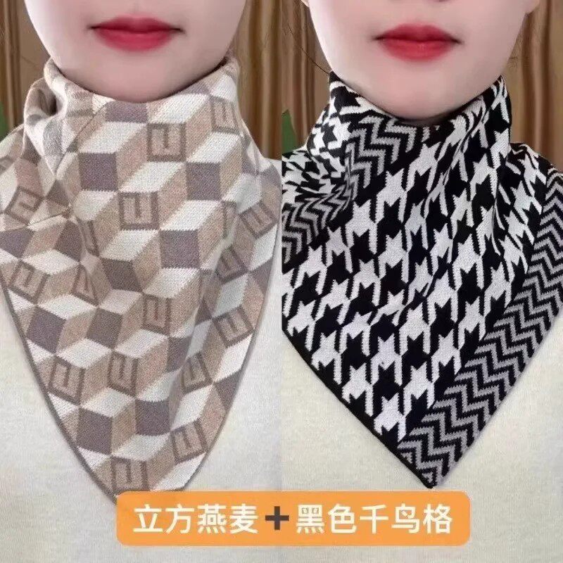 秋冬防风保暖护颈三角围巾