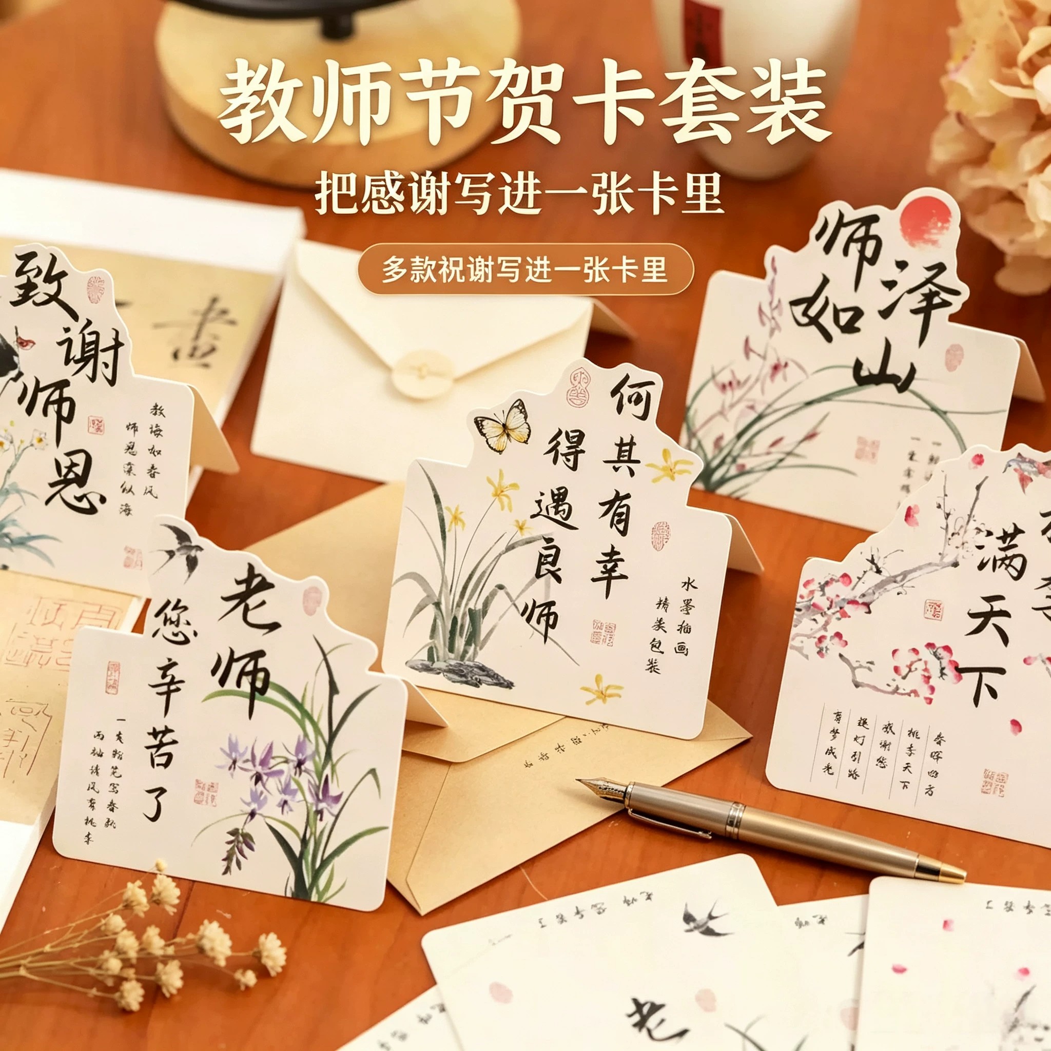 教师节立体花束创意贺卡送老师