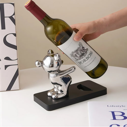 暴力熊免安装红酒架摆件