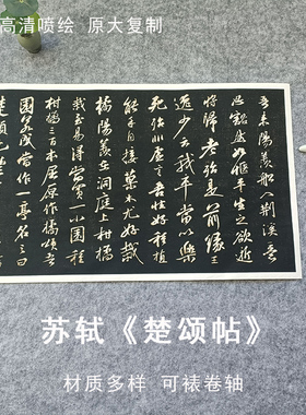宋苏轼行书楚颂帖真迹原大高清复制品宣纸绢布毛笔字帖装饰画