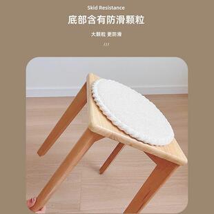 屁垫凳子坐垫方凳座垫小板凳简约餐椅垫餐厅 毛绒圆形椅子垫四季