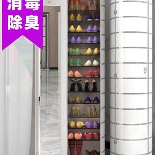 简易圆柱简约烤漆旋转鞋 架 柜圆形阳台大容量玄关柜家用门口立式 鞋