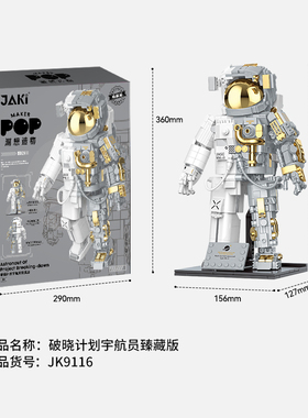 JAKI佳奇潮玩积木太空探月火箭星际宇航员儿童拼搭玩具积木礼物