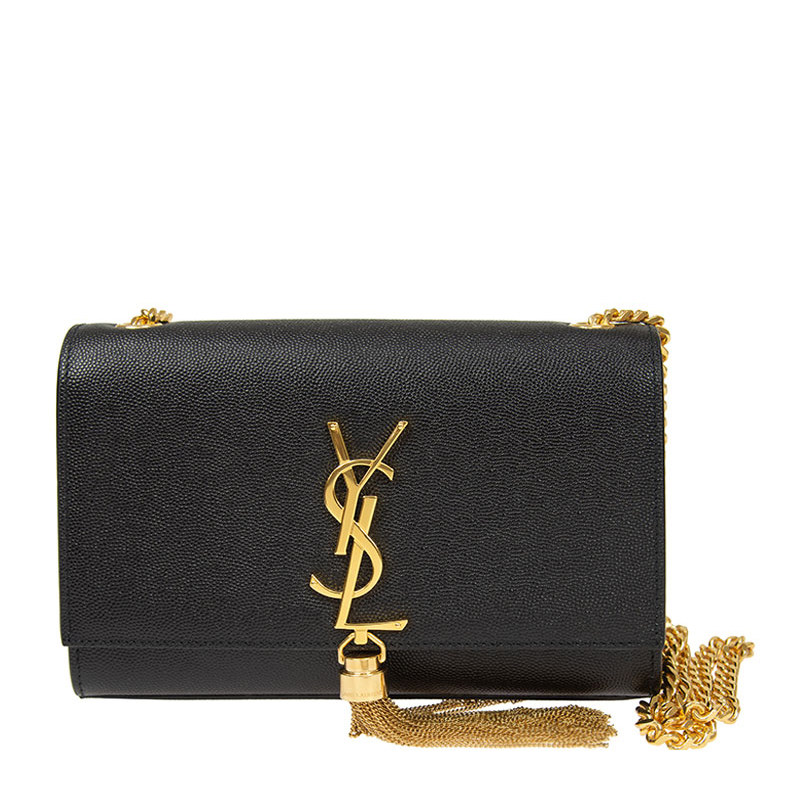 YSL 女士黑色皮革斜挎包 474366-BOW0J-1000