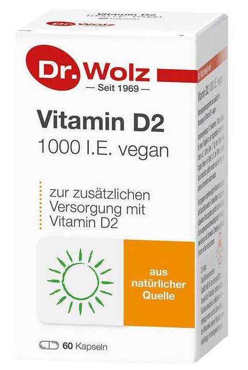 Dr.Wolz 伍兹博士 1000I.E.维生素D2补充胶囊 3岁+ 素食主义者也