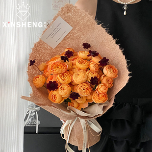 芯苼 花店花艺资材 麻丝纸鲜花花束复古高级包花纸手工DIY礼品包装