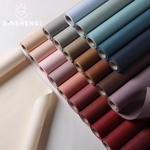 鲜花束卷筒包花 纸韩式 纸花艺店手工diy材料 高质感纯色包装 芯苼