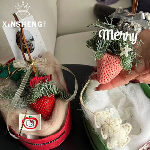 小草莓挂件手工diy精致节日礼物挂饰花艺资材 芯苼 圣诞节新品