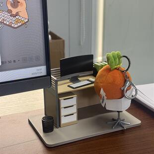 五月天罗卜玩偶当代打工人精神微缩牛马桌工位模型,12:1拼装模型