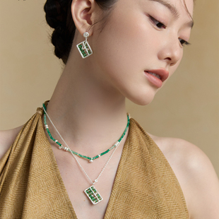 颂闻 账房先生.算盘眼镜玉石耳环