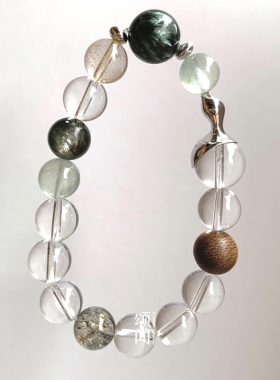 SOUNDERWANG颂闻 观山物.葫芦天然水晶沉香银手串