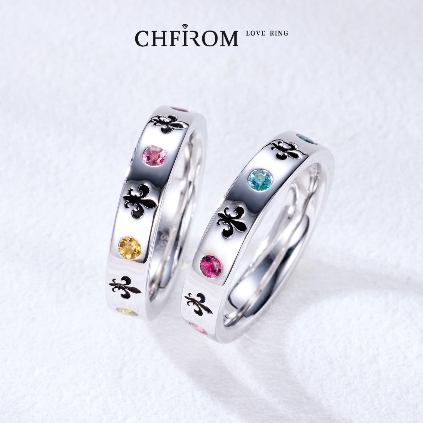 天然彩色碧玺戒指 S925纯银七彩宝石鸢尾花指环 原创小众设计男女,饰品/流行首饰/时尚饰品新,银饰戒指,淘宝优惠券,粉丝福利购,淘宝优惠卷