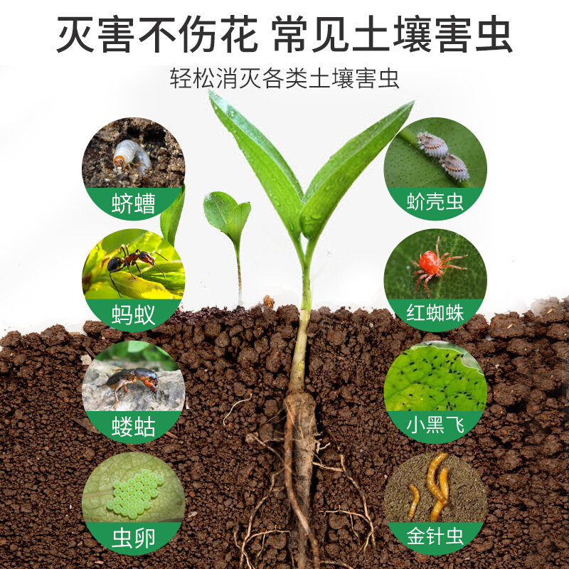 2瓶/植物花卉杀虫剂土壤除花盆小飞虫黑驱虫专灭花土盆栽室内通用